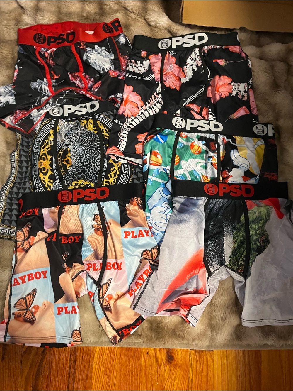 PSD Men’s Floral & Graphic Boxer Briefs - Black, Red, Pink, Yellow, Blue, Orange